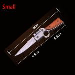 Shop authentic Wood Handle AK47 Folding Knife Outdoor Camping Knives with Light EDC Tool Cheap - Image 11