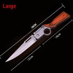 Shop authentic Wood Handle AK47 Folding Knife Outdoor Camping Knives with Light EDC Tool Cheap - Image 9