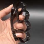 Get your sporting goods of Big Finger Hole Brass Knuckle Duster Boxing Four Finger Buckle Defense Window Breaker Outdoor EDC Tool For Sale - Image 11