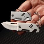 Buy the latest Mini Folding Bottle Opener Knife Keychain Pendant Knives Discount - Image 4