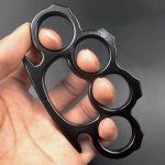 Sports gear for Multicolor Solid Brass Knuckle Duster Boxing Four Finger Buckle Defense Window Breaker Outdoor EDC Tool For Discount