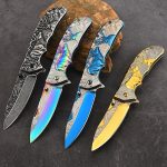 Get your wholesale Deer Mountain Pattern Folding Knife Safety Defense Tactical Knives Discount