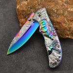 Get your wholesale Deer Mountain Pattern Folding Knife Safety Defense Tactical Knives Discount - Image 3
