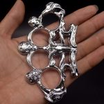 Shop the official shop of Goat Skull Knuckle Brass Duster Boxing Four Finger Buckle Defense Window Breaker Outdoor EDC Tool Online - Image 7