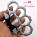 Buy Iron Solid Knuckle Duster Boxing Four Finger Buckle Self Defense Window Breaker Outdoor Portable EDC Tool For Discount - Image 3