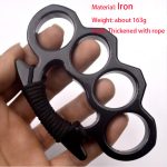 Buy Iron Solid Knuckle Duster Boxing Four Finger Buckle Self Defense Window Breaker Outdoor Portable EDC Tool For Discount - Image 2