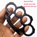 Buy Iron Solid Knuckle Duster Boxing Four Finger Buckle Self Defense Window Breaker Outdoor Portable EDC Tool For Discount - Image 7