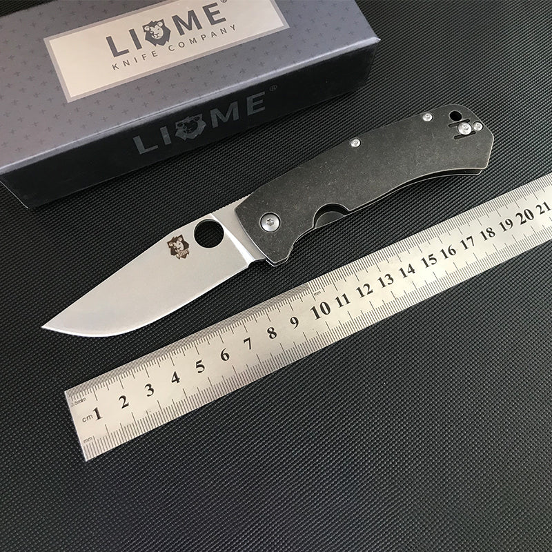 Liometitaniumknife_1 Where do you shop D2 Blade Folding Knife Titanium Handle Outdoor Tactical Knives Online now - Image 1