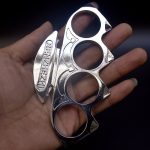 Get the latest Big Finger Hole Brass Knuckle Duster Boxing Four Finger Buckle Defense Window Breaker EDC Tool Sale - Image 7