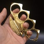 Get the latest Big Finger Hole Brass Knuckle Duster Boxing Four Finger Buckle Defense Window Breaker EDC Tool Sale