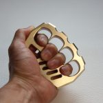 Get the newest Solid Strong Brass Knuckle Duster Self Defense EDC Tool Cheap