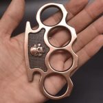 A place for all your needs to shop Brass Knuckle Duster Skull Boxing Four Finger Buckle Defense Window Breaker Outdoor EDC Tool For Sale - Image 5
