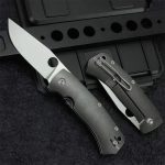 Shop for Titanium Handle Folding Knife D2 Stonewashed Blade Pocket Knives Online Sale