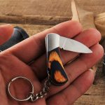 Sports gear for Keychain Knife Portable Wood Handle Folding Knives Sale - Image 4