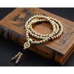 Get Your Favorite Full Brass Buddha Beads Self Defense Beads Mala Necklace Online