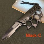 The ultimate online sports store for Outdoor Knuckle Duster Folding Tactical Knife Camping Hunting Self-defense Pocket Knives Window Breaking Tool For Discount - Image 5