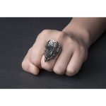 Buy the latest Triceratops Full Stainless Steel Spiked Self Defense Ring For Cheap - Image 5